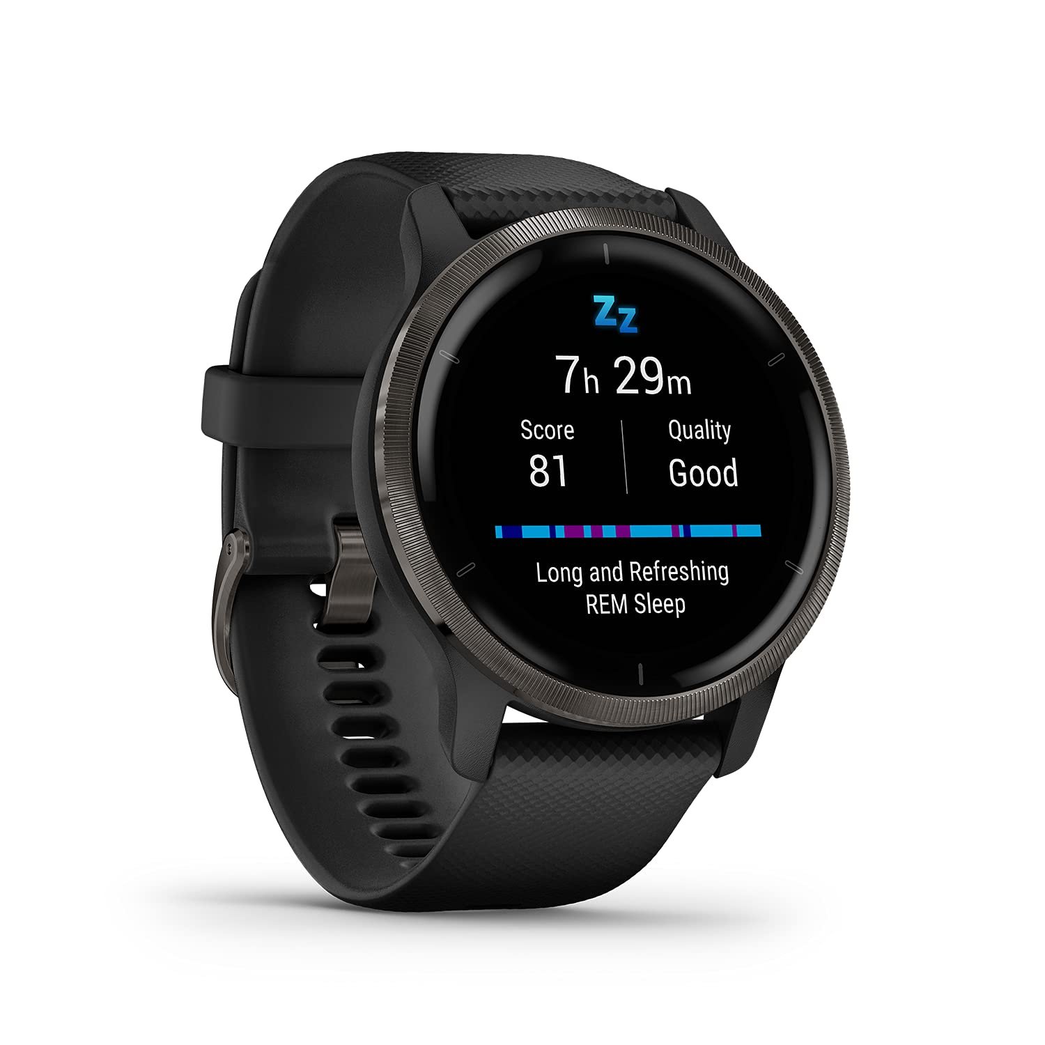 61PuvI78oWS Garmin Venu 2 – GPS-Fitness-Smartwatch mit ultrascharfem 1,3“ AMOLED-Touchdisplay, umfassenden Fitness, über 25 vorinstallierte Sportarten, Music Pay – Bild 1