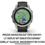 Garmin Fenix 7 Smartwatch mit QuickFit Uhrenarmband 22mm grau/Silber – Bild 11